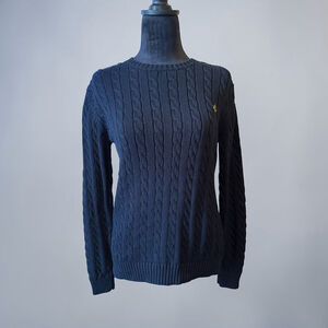 Ralph Lauren Black Cable Knit Sweater - SIze M